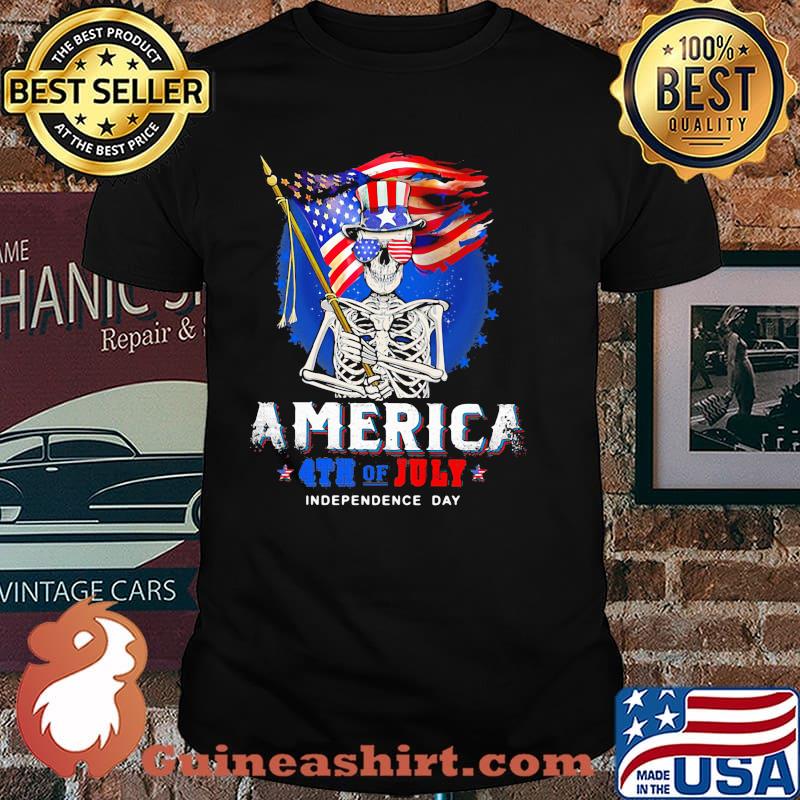 Skull America 4th of July Indepence Day Shirt