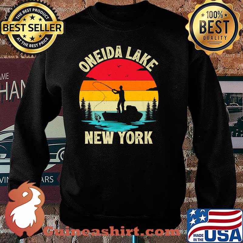 Summer Vacation Fishing Vintage Retro New York Oneida Lake Premium T-Shirt Sweater