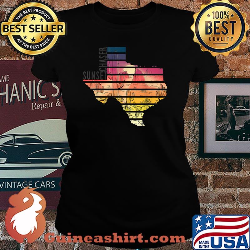 Sunset Chaser Vintage Texas Desert Silhouette 70s Retro Shirt Laides tee