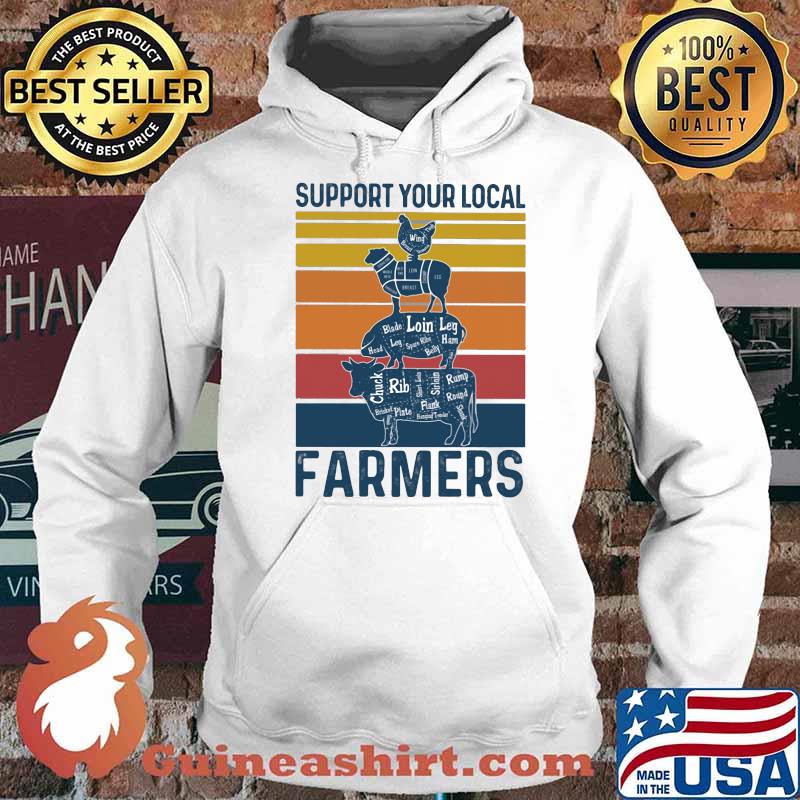 Support Your Local Farmers Animal Vintage Hoodie
