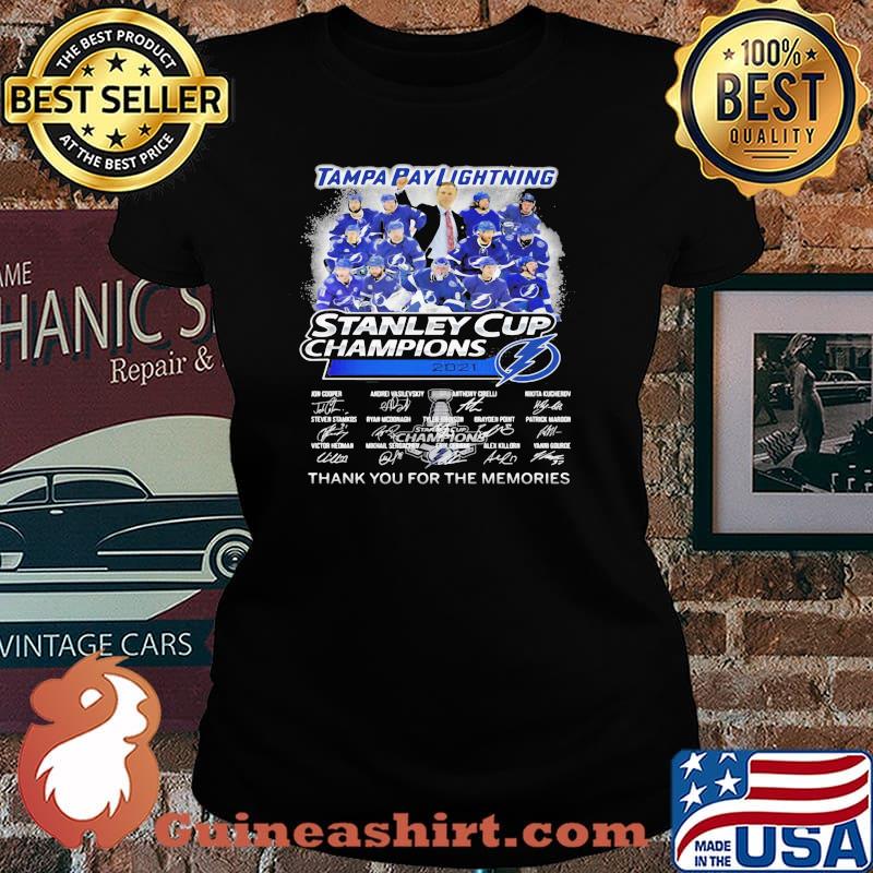 Tampa Bay Lightning Stanley Cup Champion 2021 Thank You For The Memories Laides tee
