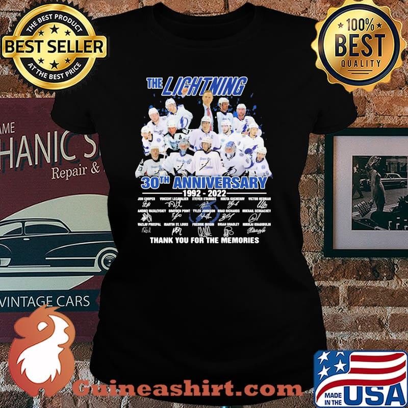 The lightning 30th anniversary 1992-2022 thank you for the memories signatures Laides tee