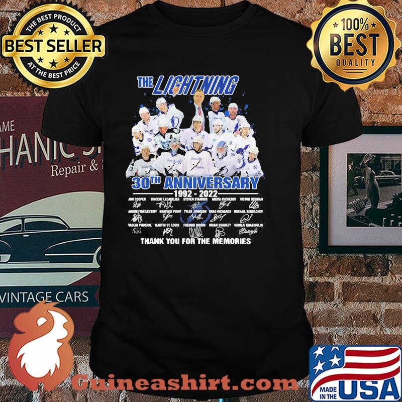 The lightning 30th anniversary 1992-2022 thank you for the memories signatures shirt