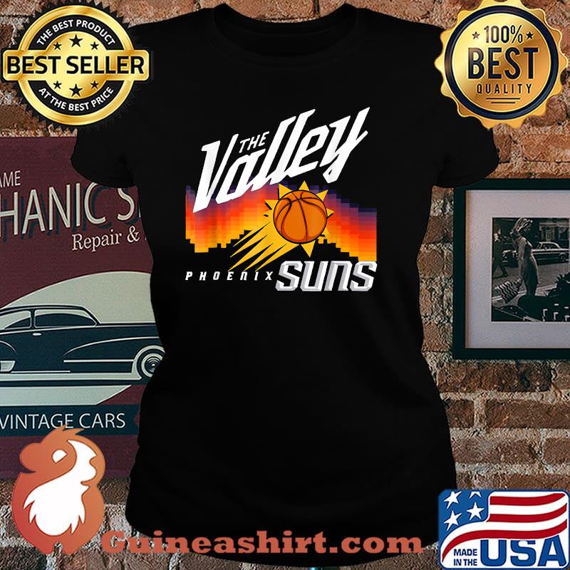 The Valley Oop Phoenix Basketball Retro Sunset Basketball T-Shirt Laides tee