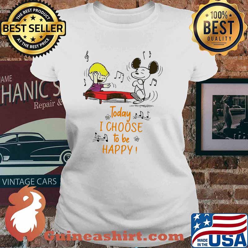 Today i choose to be happy music snoopy Ladies tee