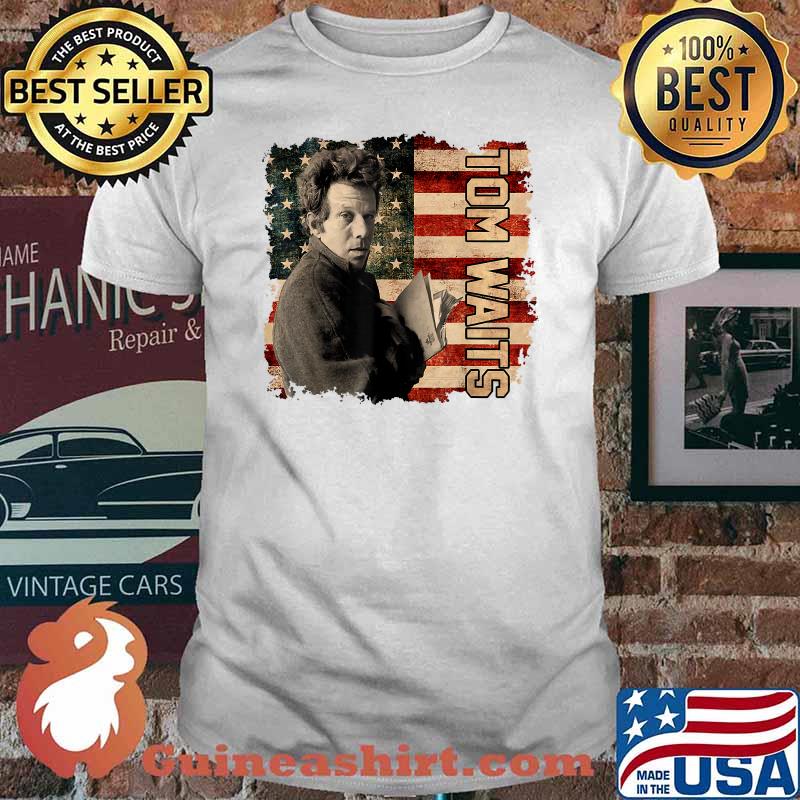 Tom Waits Music Flag American USA T-Shirt