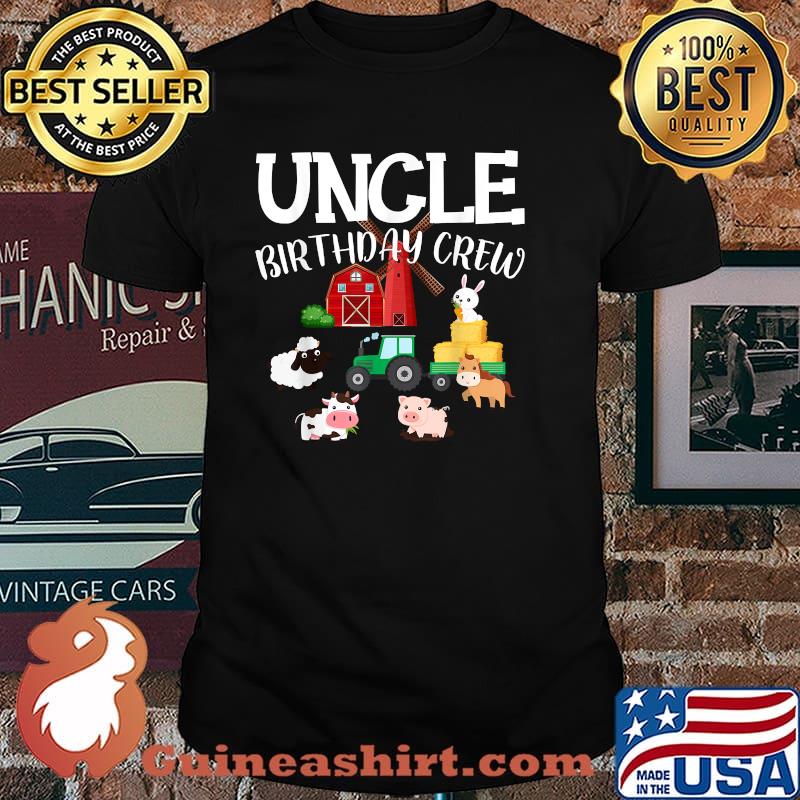 Uncle Birthday Crew Animals Farm Family Shirt