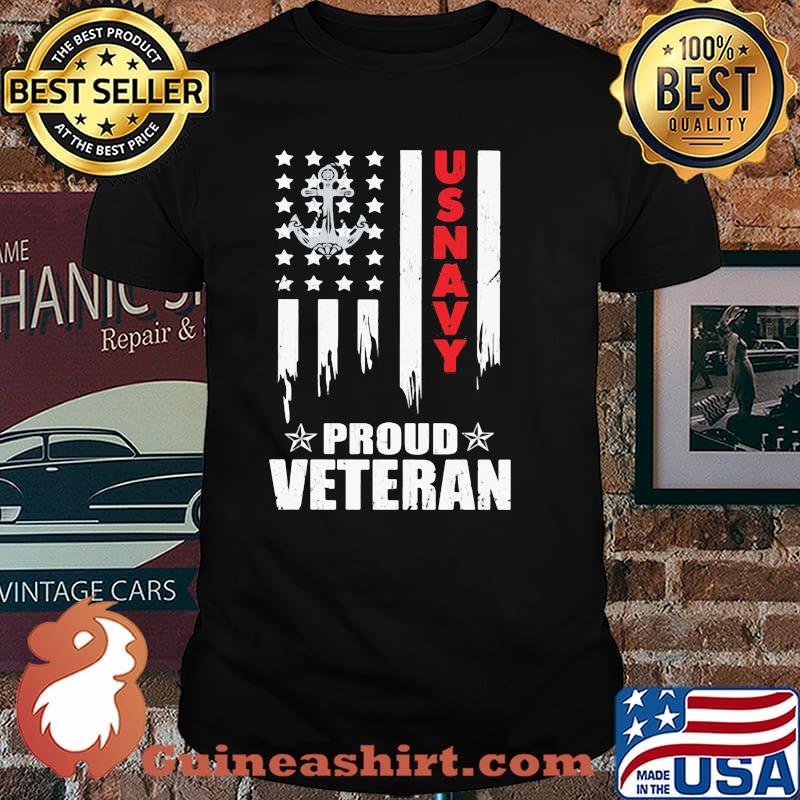 Usa navy proud veteran american flag shirt