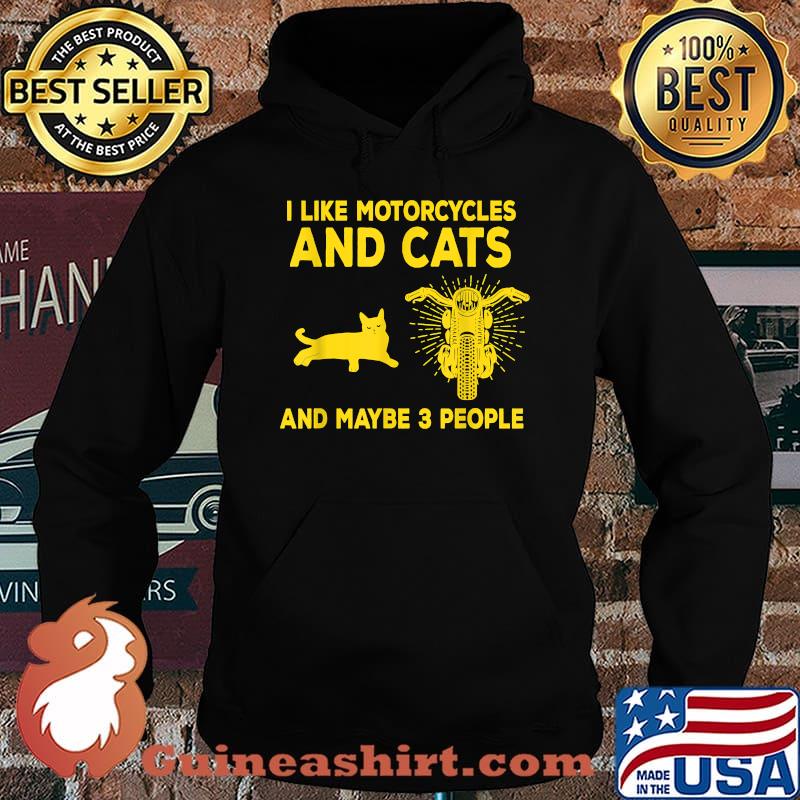 Vintage I Like Motorcycles Cats And Maybe 3 People Shirt Hoodie