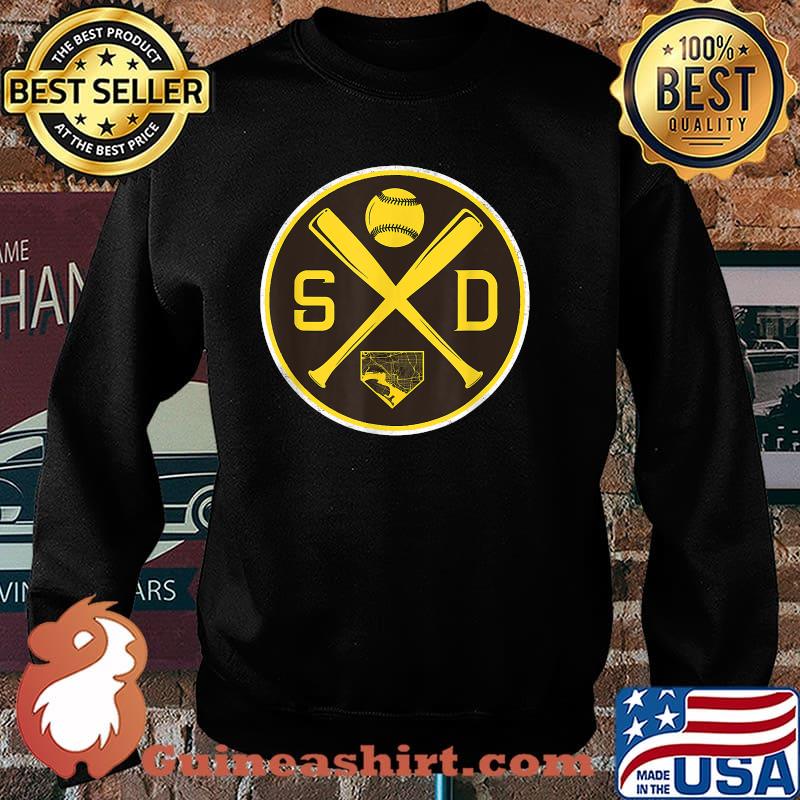 Vintage San Diego Baseball Bats SD Map Game Day Padre T-Shirt Sweater