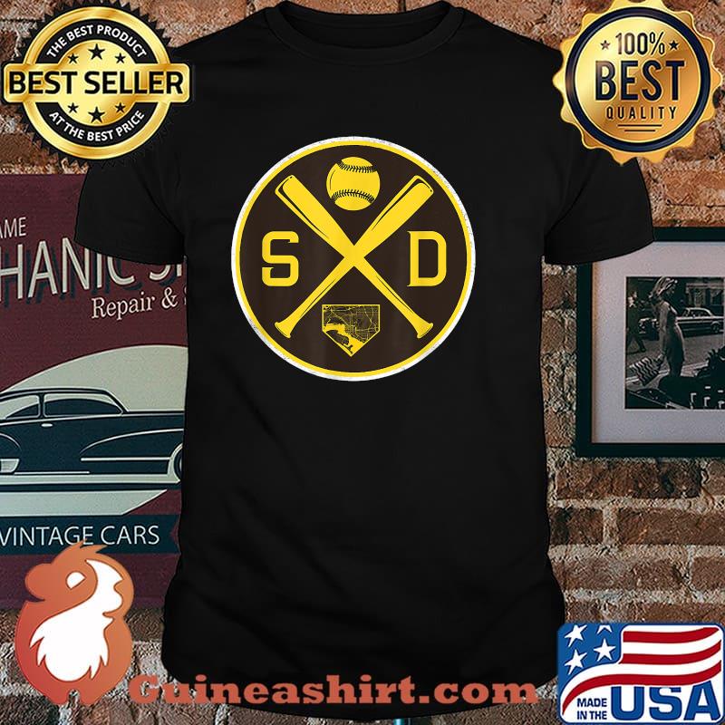 Vintage San Diego Baseball Bats SD Map Game Day Padre T-Shirt