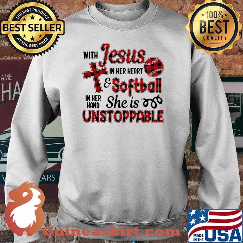 With jesus in her heart softball she is unstoppable Sweater
