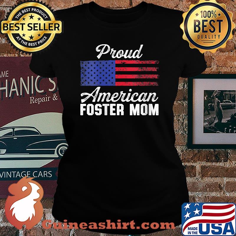 Womens Foster Parent Mom Dad Foster Care American Flag T-Shirt Laides tee