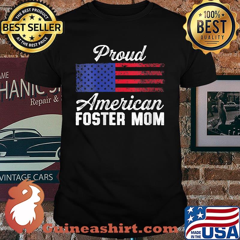 Womens Foster Parent Mom Dad Foster Care American Flag T-Shirt