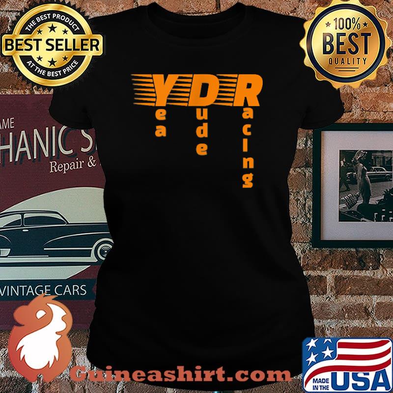 Yea Dude Racing Skull Orange T-Shirt Laides tee