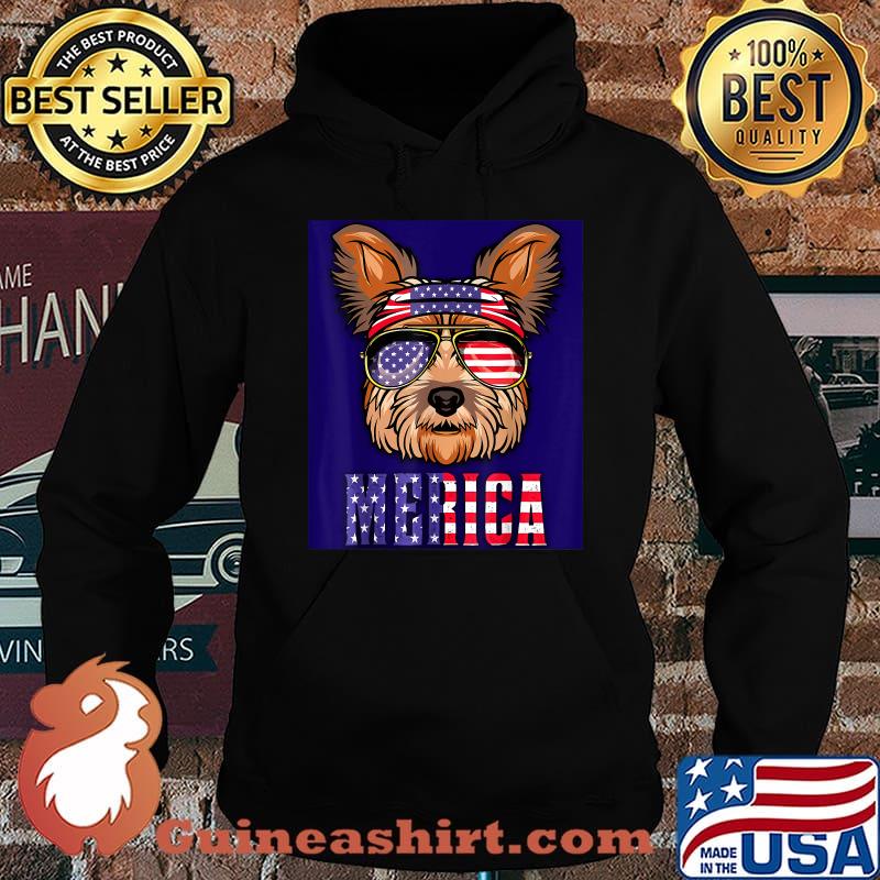 Yorkie American Bandana USA 4th of July T-Shirt Hoodie