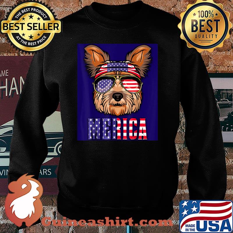 Yorkie American Bandana USA 4th of July T-Shirt Sweater