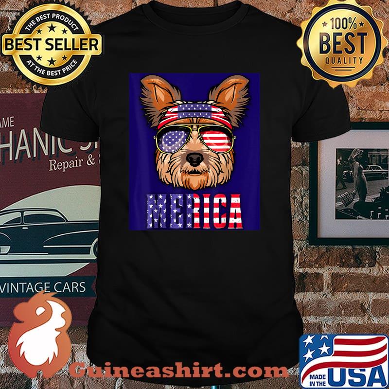 Yorkie American Bandana USA 4th of July T-Shirt