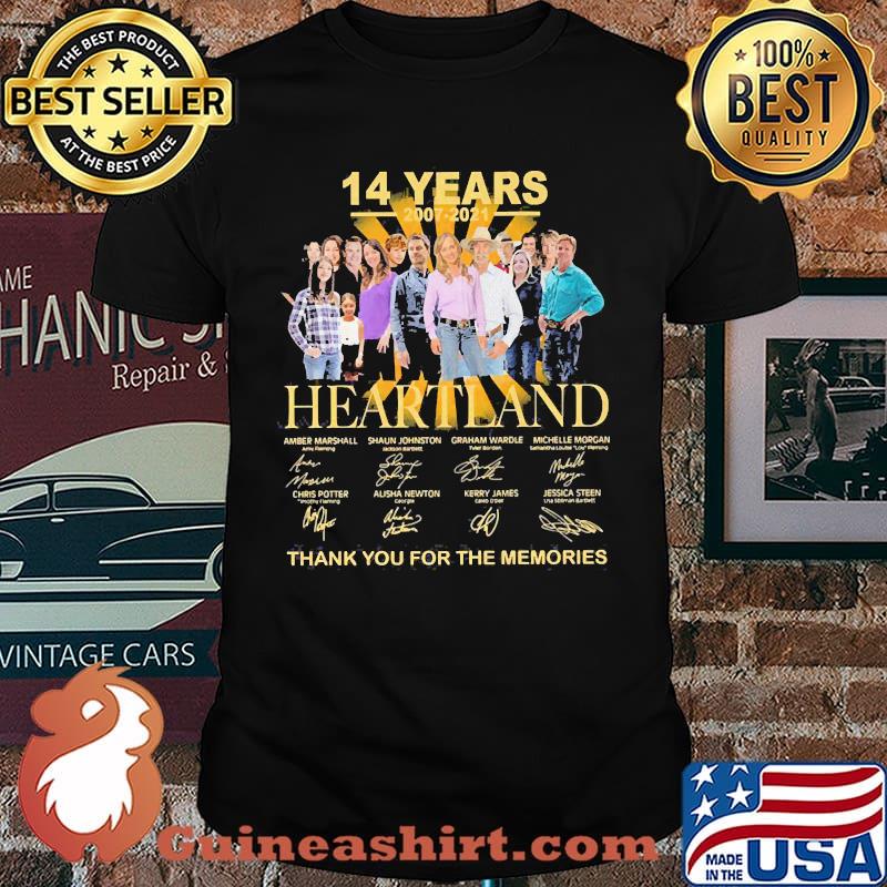 14 years 2007 2021 heartland thank you for the memories signatures shirt