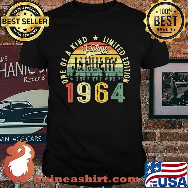 58 Year Old Vintage January 1964 58Th Birthday T-Shirt