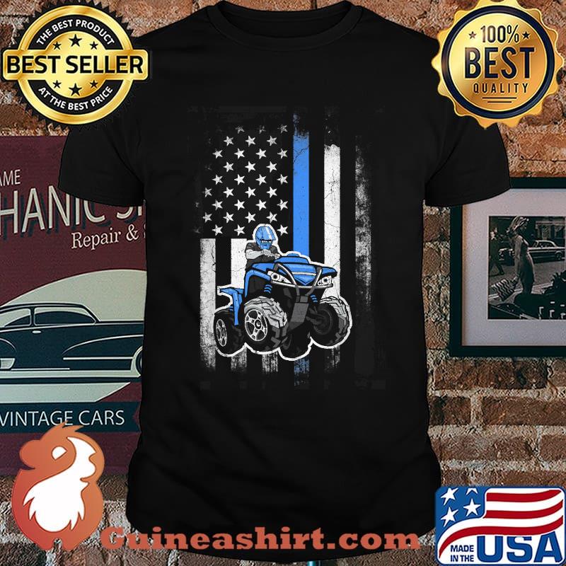 American Flag Four Wheeler Quad Men ATV Riding T-Shirt