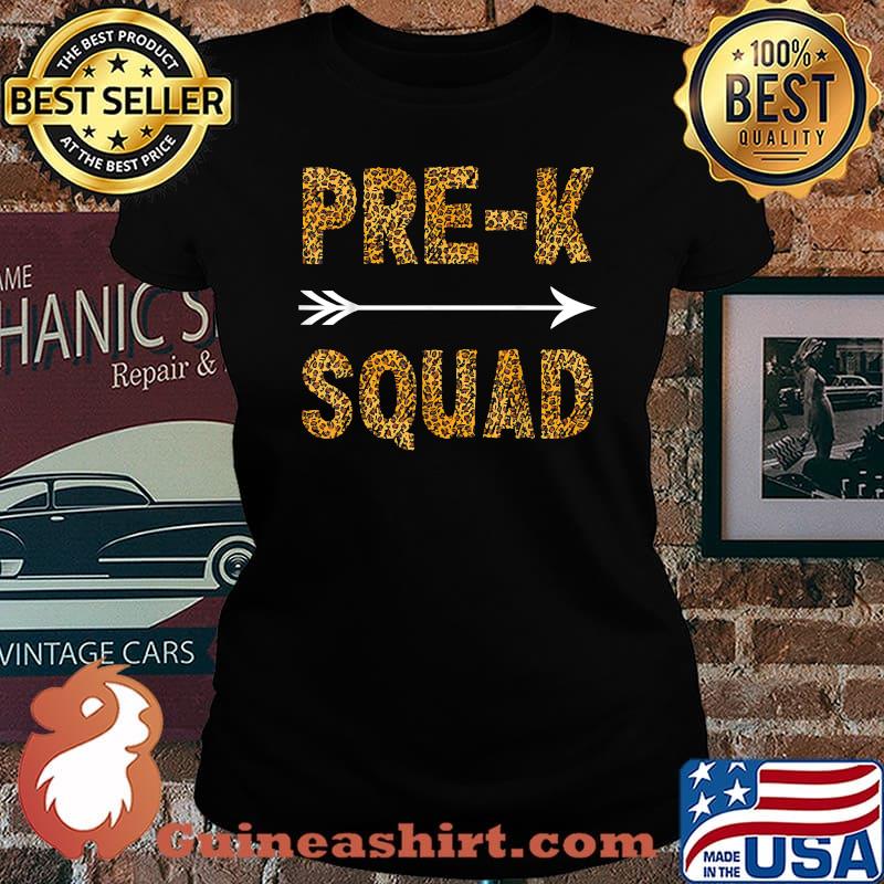 Back To School Hello Pre-K Team Squad Leopard T-Shirt Laides tee