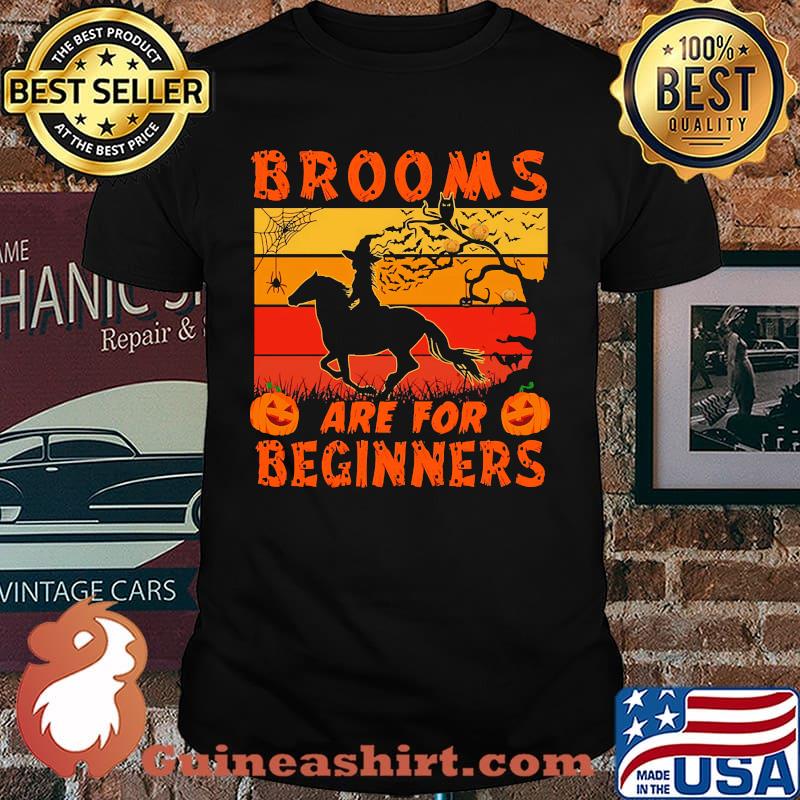 Brooms Are For Beginners Horse Halloween Vintage Shirt