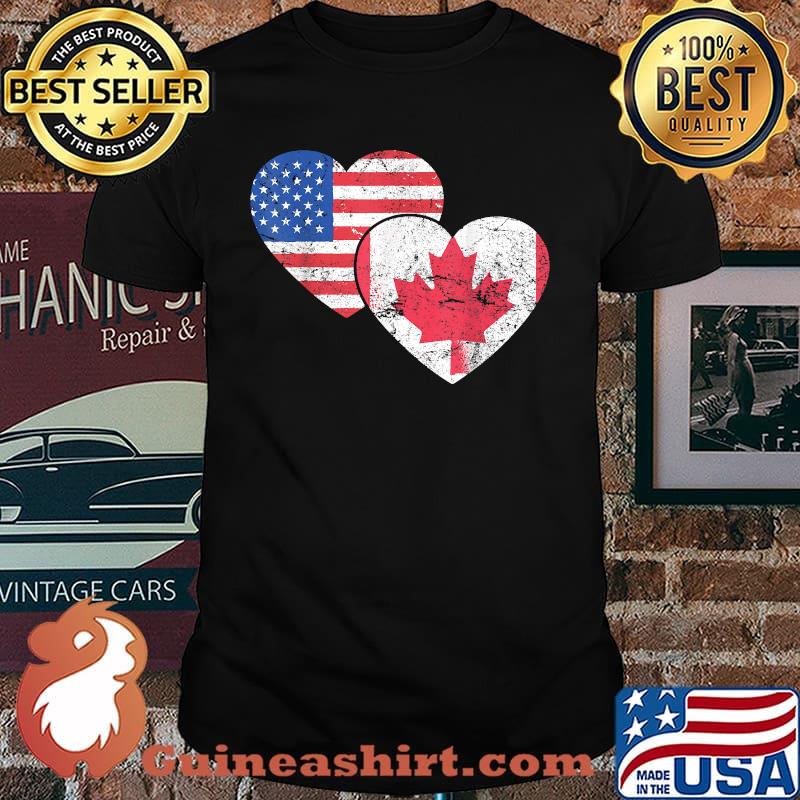 Canada USA Patriotic Flag Both Love T-Shirt