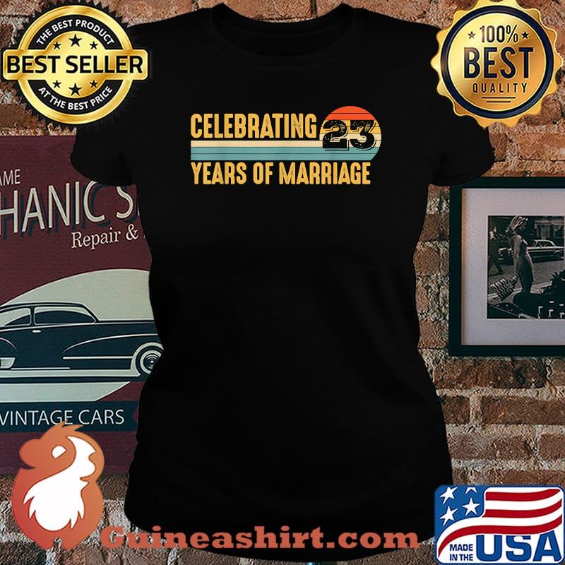 Celebrating 23 Years of Marriage Vintage Sunset T-Shirt Laides tee