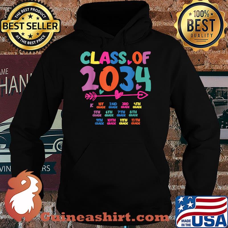 Class Of 2034 Grow With Me Graduation First Day Of School T-Shirt Hoodie