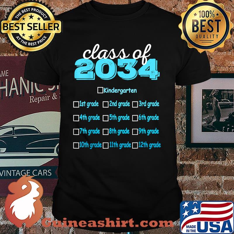 Class Of 2034 Grow With Me Hello Kindergarten Back To School T-Shirt