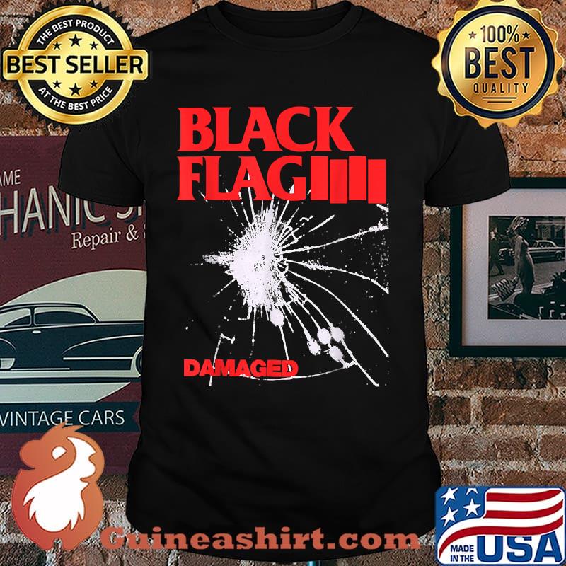 Damaged Black Rock Band Love Music Vaporware Flag American T-Shirt