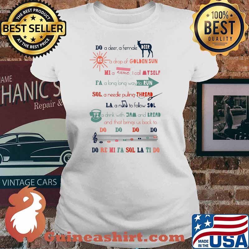 Do a deer a female golden sun do re mi fa sol la ti do music Ladies tee