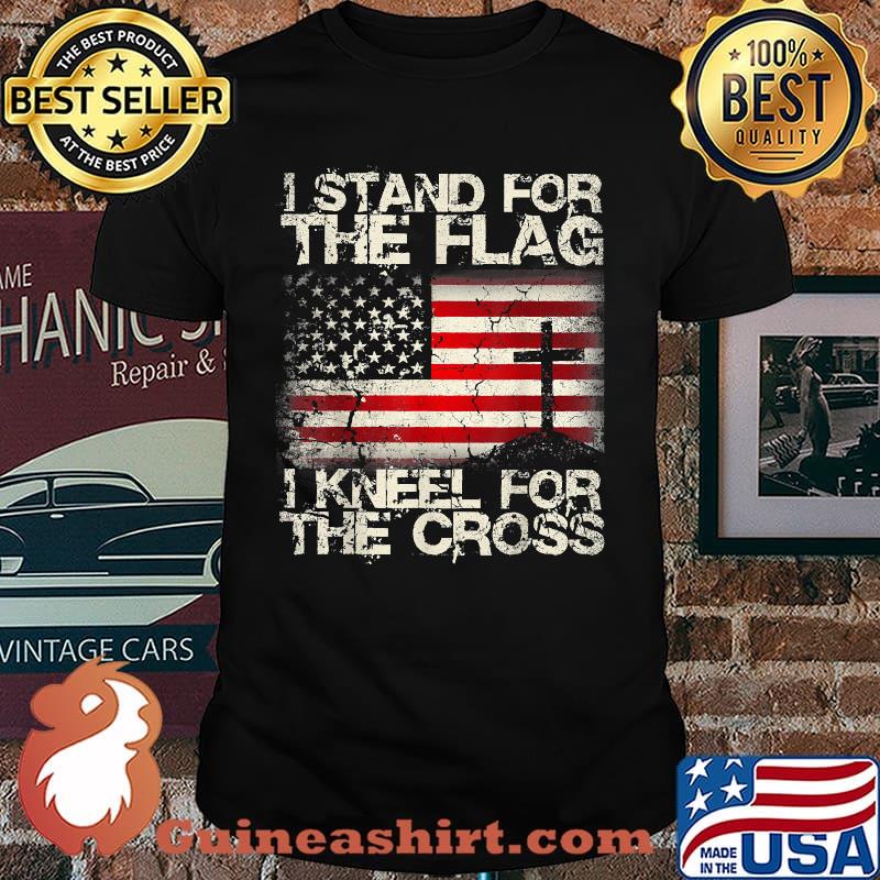 Epic I Stand for The Flag I Kneel for The Cross Military Flag T-Shirt