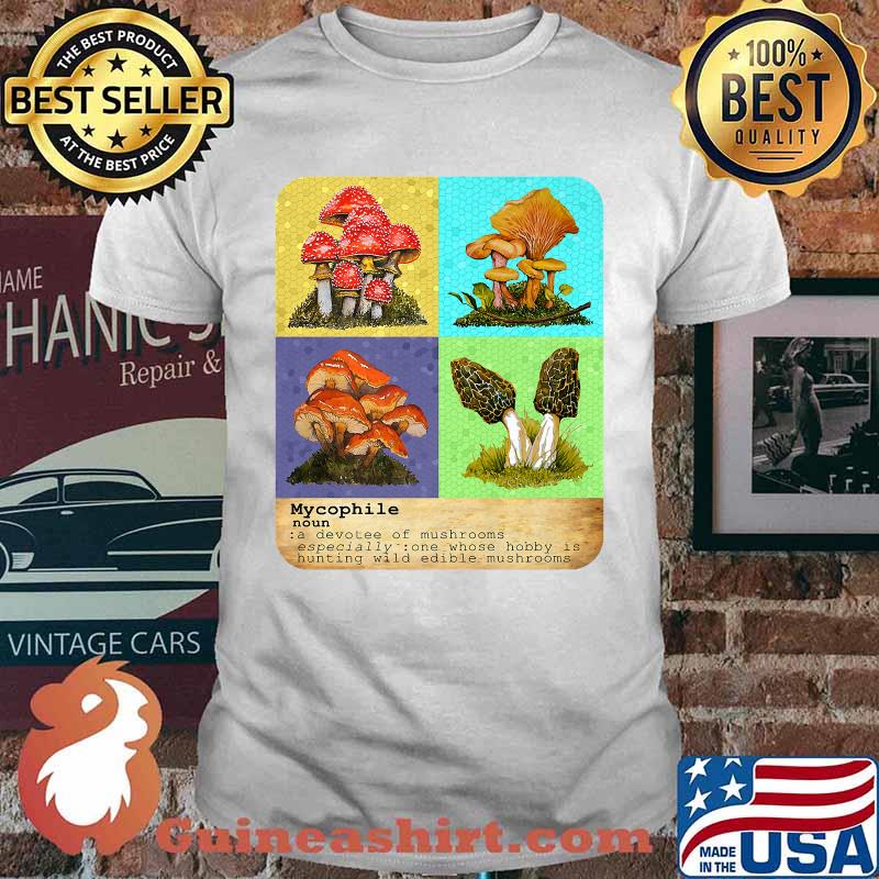 Fly Agaric, Chanterelle Velvet Shank and Morel MYCOPHILE T-Shirt