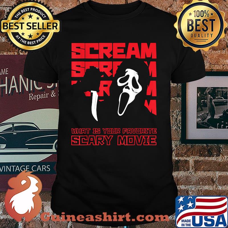 Ghost Face Novelty Halloween What Is Your Favorite Scary Movie T-Shirt