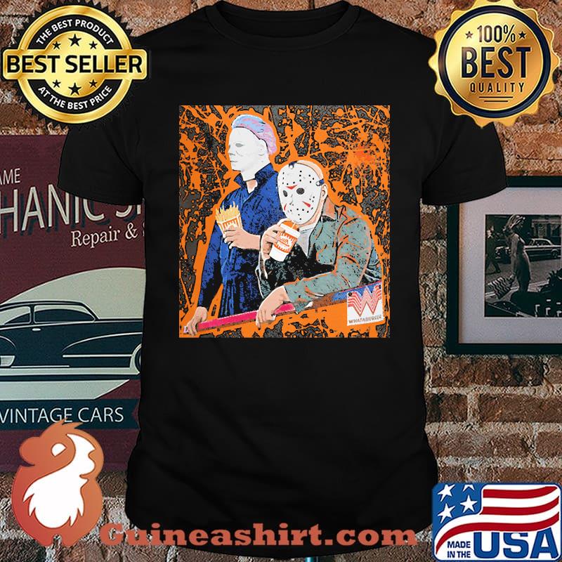 Halloween Whataburger Bleached Jason Voorhees Michael Myers Shirt