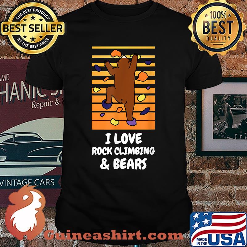 I Love Rock Climbing & Bears Funny Bear Animal Wall Climber T-Shirt
