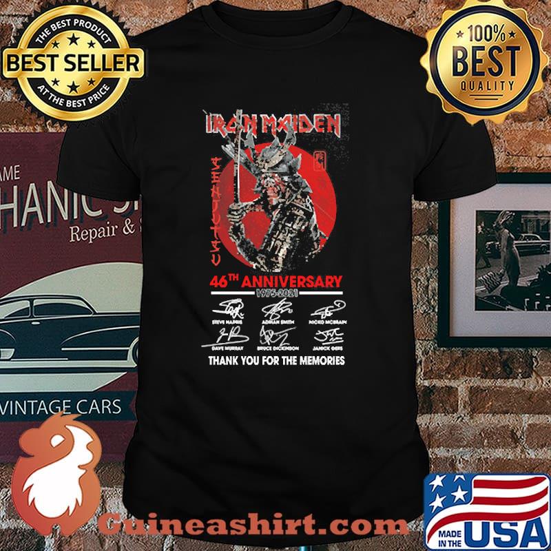 Iron maiden 46th anniversary thank you for the memories signatures blood moon shirt