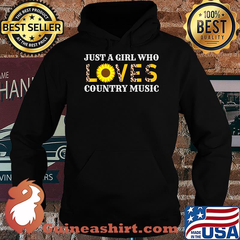 Just A Girl Who Loves Country Music Leopard Sunflower T-Shirt Hoodie