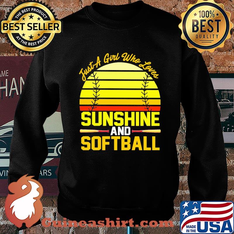 Just A Girl Who Loves Sunshine And Softball Vintage Shirt Sweater