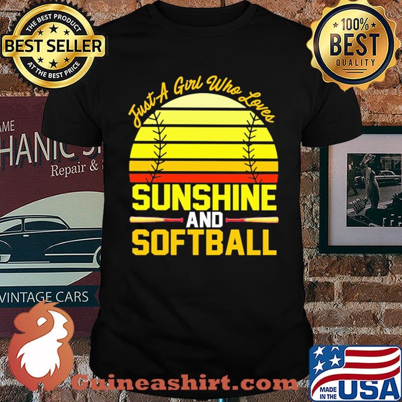 Just A Girl Who Loves Sunshine And Softball Vintage Shirt