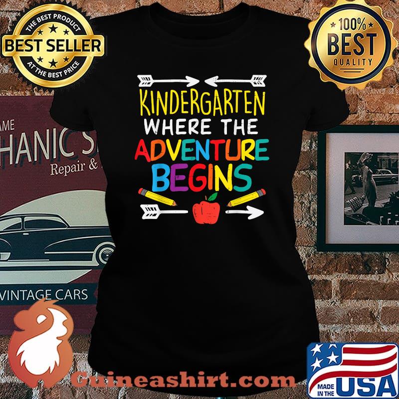 Kindergarten Where Adventure Begins Teacher T-Shirt Laides tee