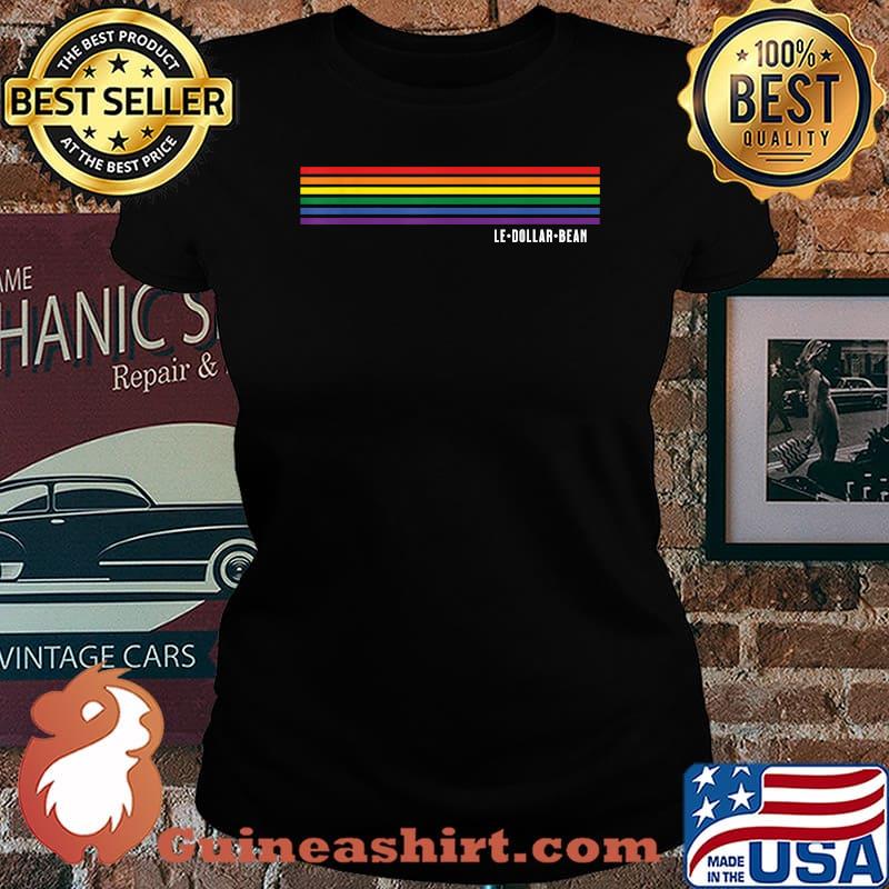 Le Dollar Bean Le$Bean Lesbian Color Flag Retro Rainbow Gay T-Shirt Laides tee