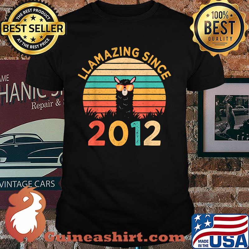 LLamazing Since 2012 Llama Wearing Sunglassevin Vintage T-Shirt