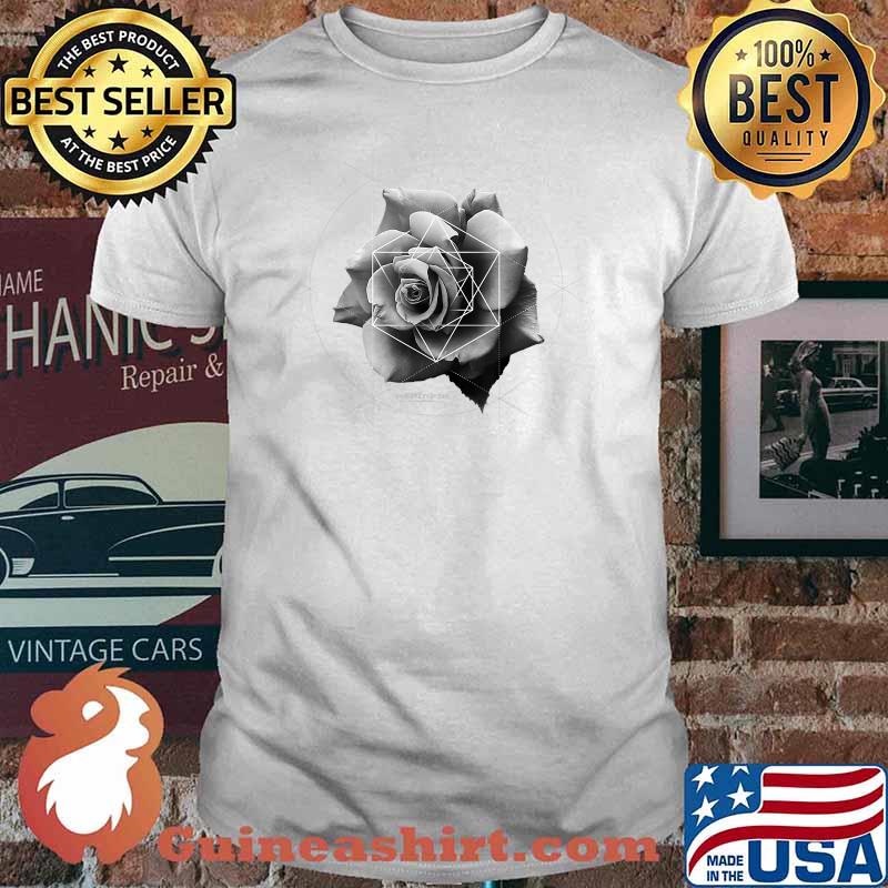 Merkaba Rose Sacred Geometric Overlay T-Shirt