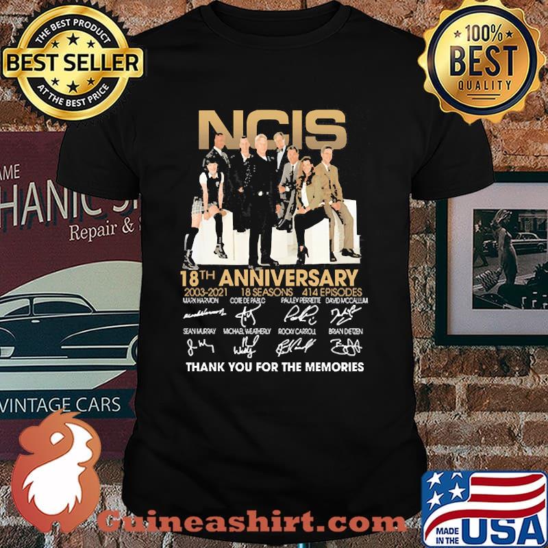 NCIS 18th anniversary 2003 2021 thank you for the memories signatures shirt