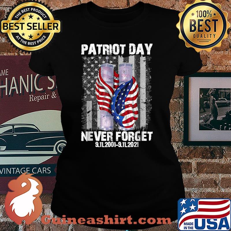 Never Forget 911 20th Anniversary American Flag Vintage T-Shirt Laides tee