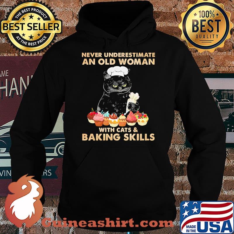 Never underestimate an old woman with cats Baking Hoodie