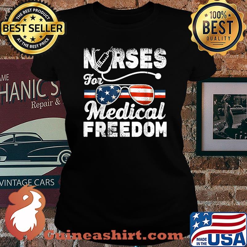 Nurses For Medical Freedom Stop The Mandate American Flag T-Shirt Laides tee